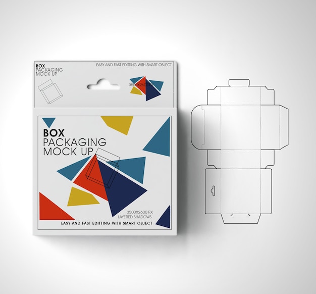 Mockup di scatola appesa