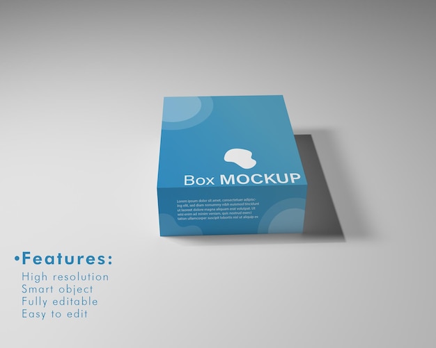 Mockup di scatola blu