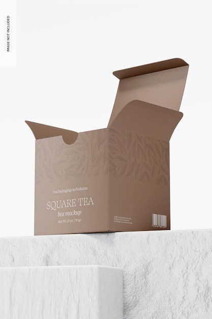 Mockup di scatola da tè quadrata