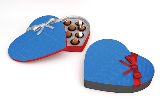 Mockup di scatola del cuore