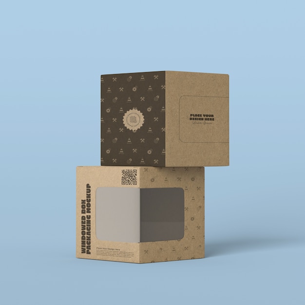 Mockup di scatola di branding con finestra