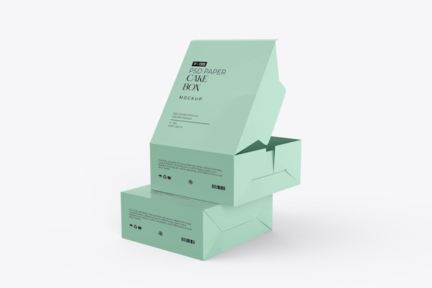 Mockup di scatola di carta vista anteriore