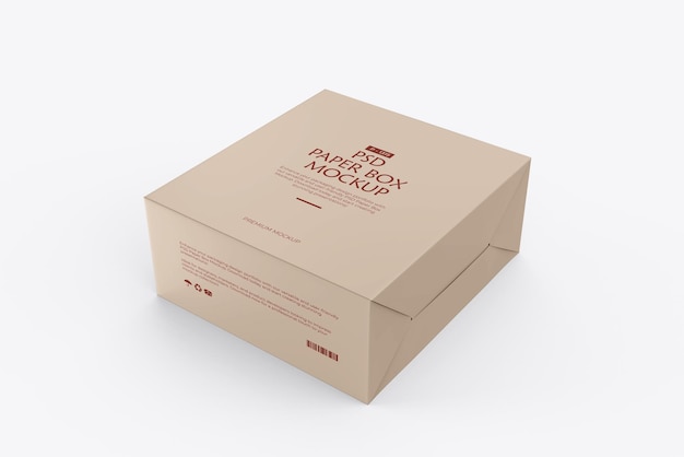 Mockup di scatola di carta vista anteriore