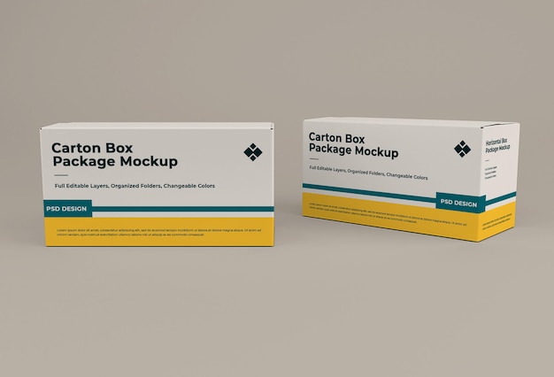 mockup di scatola di cartone isolato