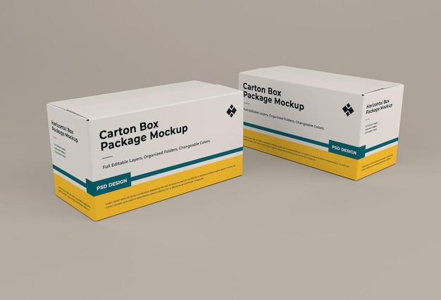 mockup di scatola di cartone isolato