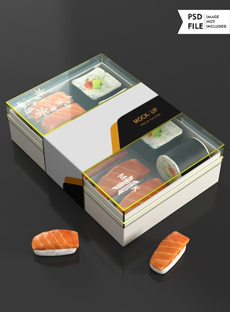 Mockup di scatola per alimenti trasparente