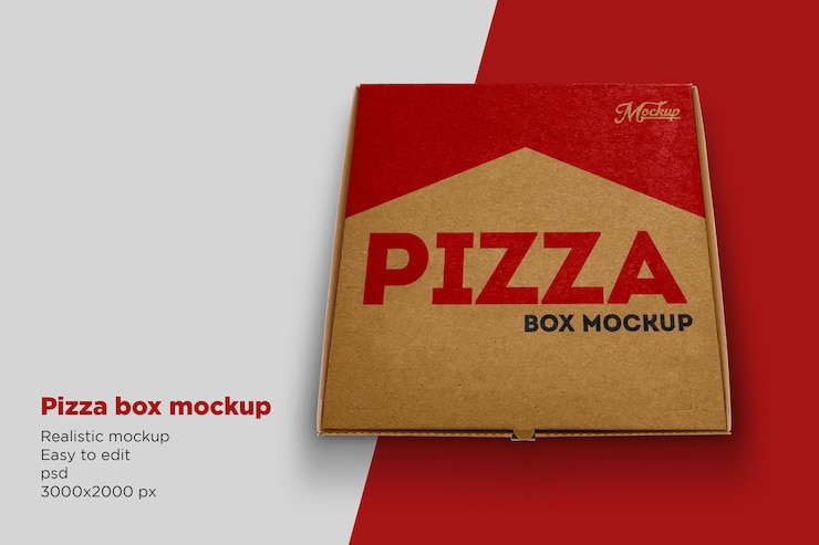 PSD mockup di scatola per pizza