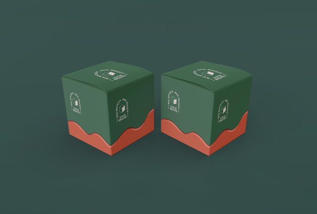 Mockup di scatola quadrata di cartone doppia
