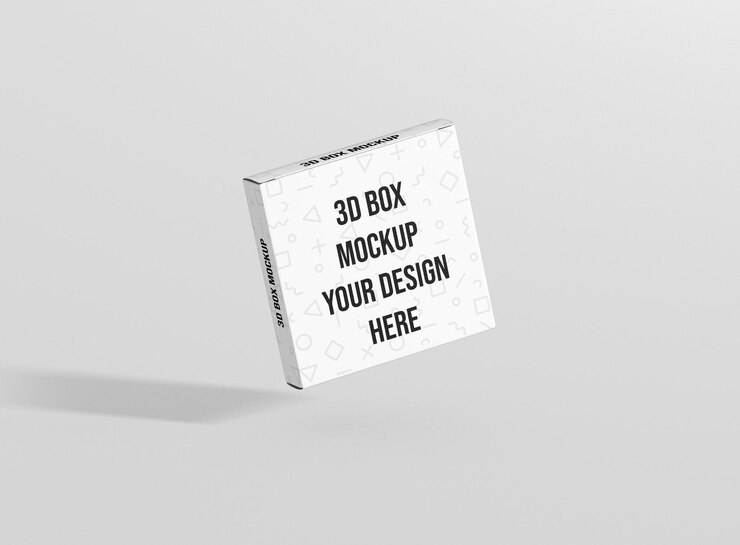mockup di scatola quadrata sottile
