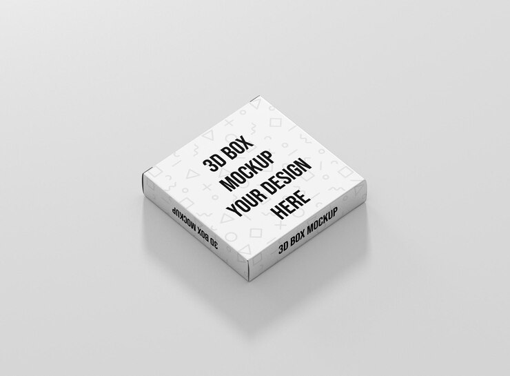 mockup di scatola quadrata sottile