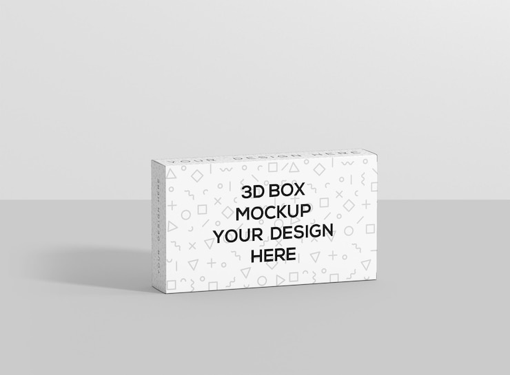 mockup di scatola rettangolare ampia e piatta