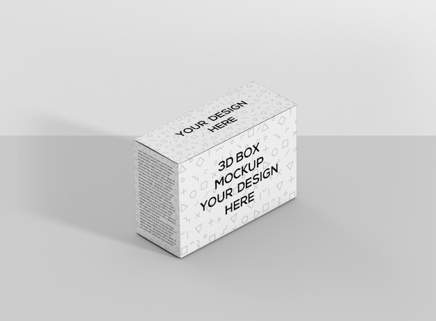 mockup di scatola rettangolare ampia e sottile