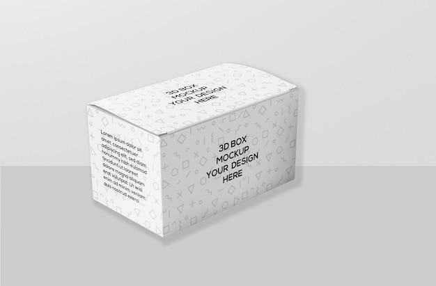 mockup di scatola rettangolare grande e ampia