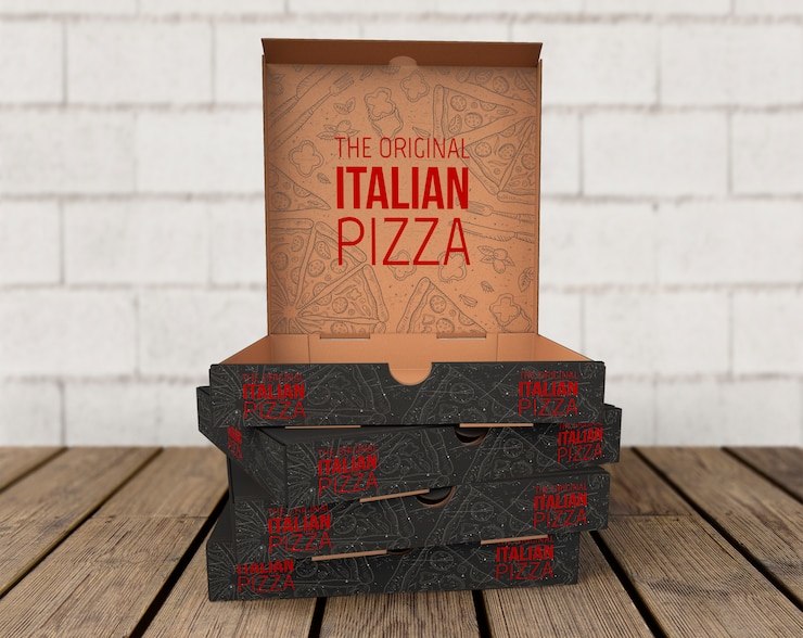 PSD mockup di scatole di pizza impilate