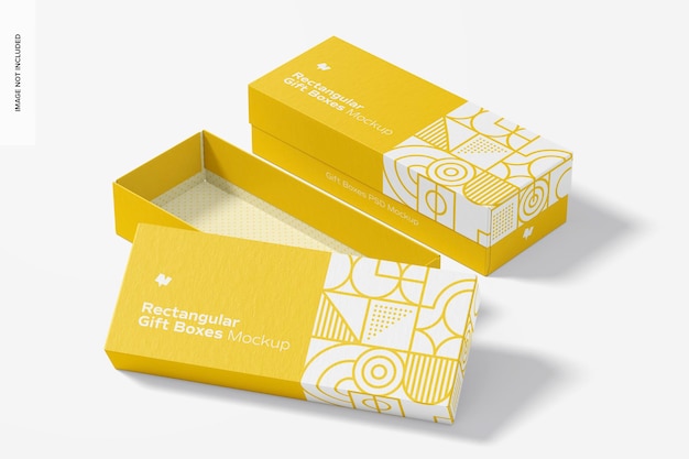 Mockup di scatole regalo rettangolare