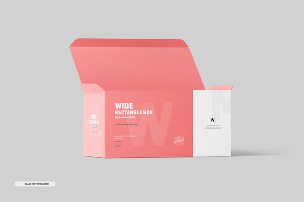 mockup di scatole rettangolari larghe