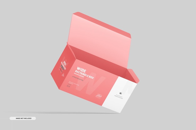 mockup di scatole rettangolari larghe