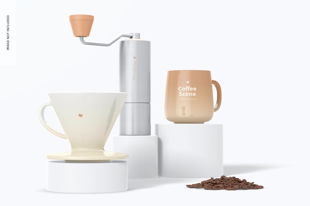 Mockup di scene di caffè sul podio