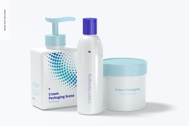 Mockup di scene di packaging crema