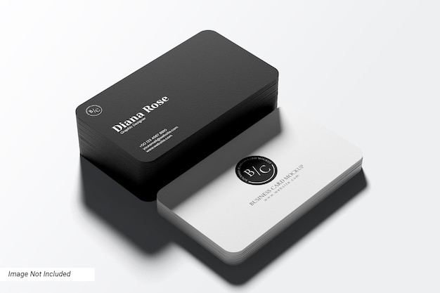 Mockup di schede da visita a angolo arrotondato