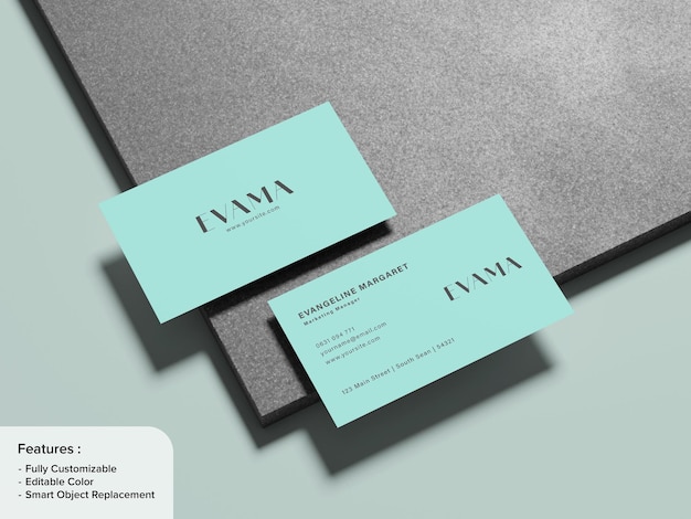 Mockup di schede da visita Minimalist Branding Identity Presentation