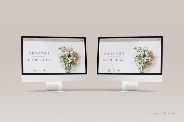 Mockup di schermata responsiva minimalista per PC