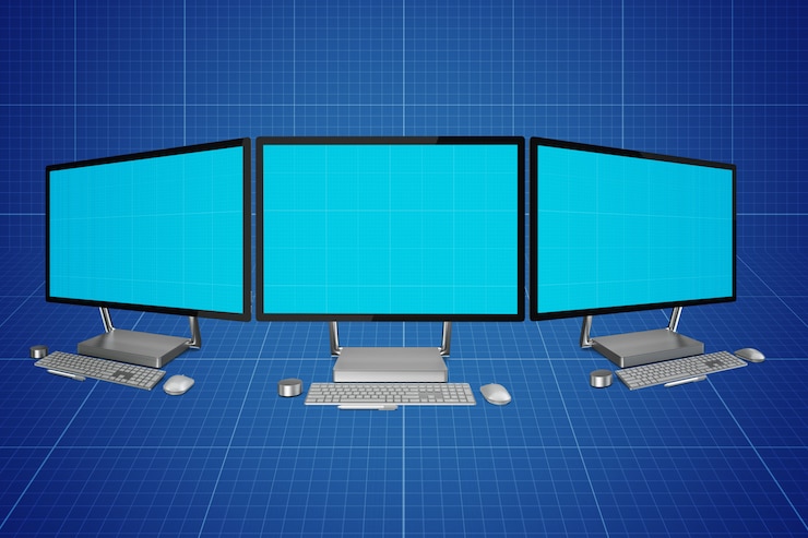 PSD mockup di schermi di computer