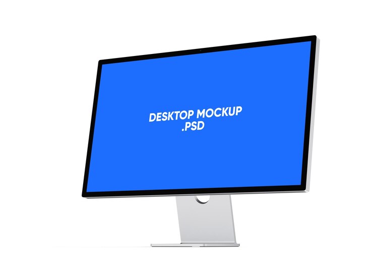 Mockup di schermo del computer desktop moderno con sfondo alfa