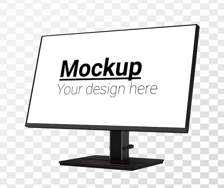PSD mockup di schermo nero in isometria senza sfondo