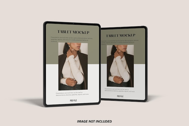 Mockup di schermo tablet minimalista