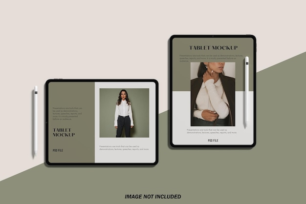 Mockup di schermo tablet minimalista