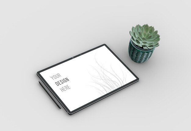 Mockup di schermo tablet minimalista