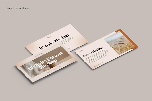 Mockup di schermo Web isometrico per mostrare il design dell'interfaccia utente ai clienti