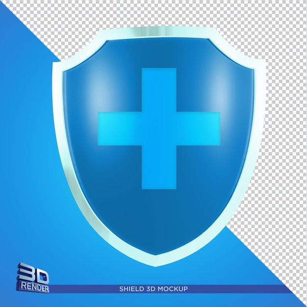 Mockup di scudo per eventi o poster di salute Rendering 3D