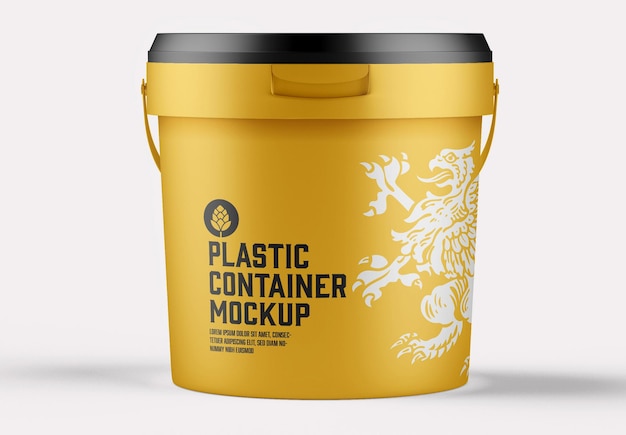 Mockup di secchio di vernice di plastica
