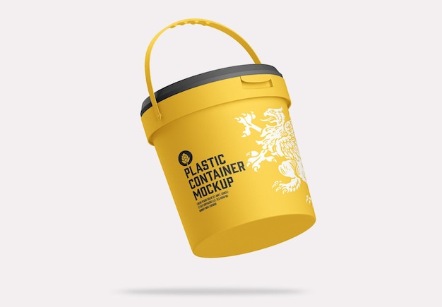 Mockup di secchio di vernice di plastica