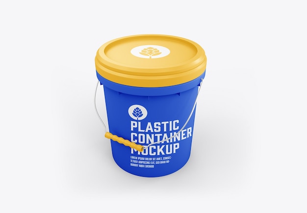Mockup di secchio di vernice di plastica