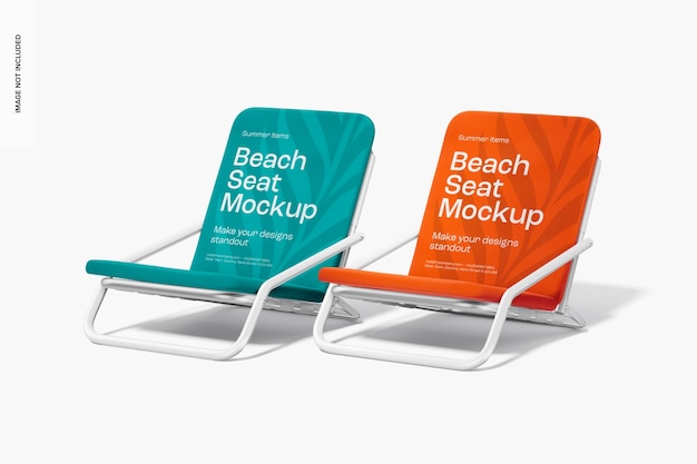 Mockup di sedili da spiaggia, vista da destra