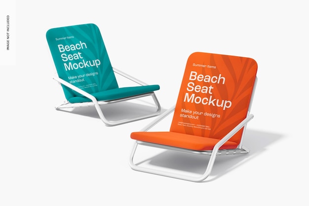 Mockup di sedili da spiaggia, vista laterale