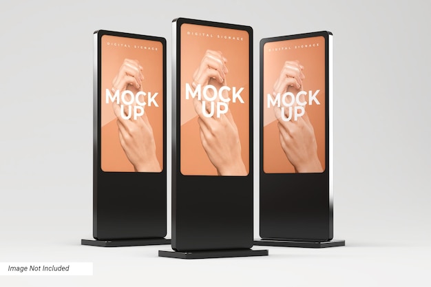Mockup di segnaletica digitale in piedi