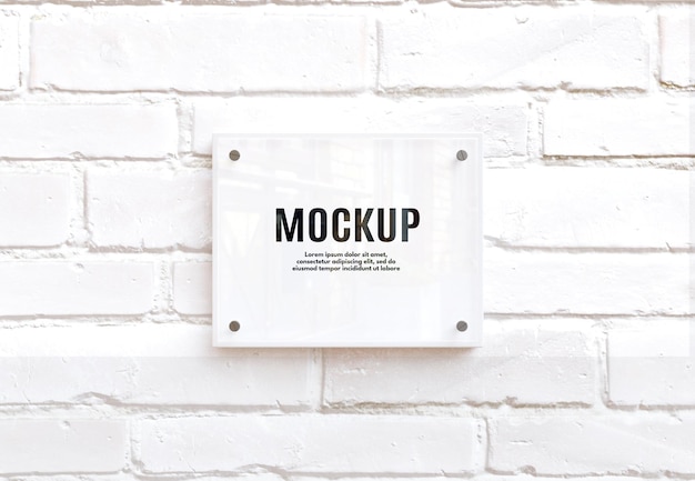 Mockup di segnaletica in vetro