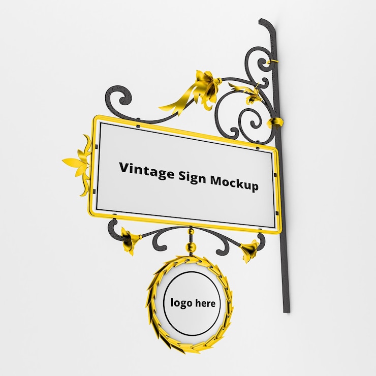 mockup di segnaletica vintage