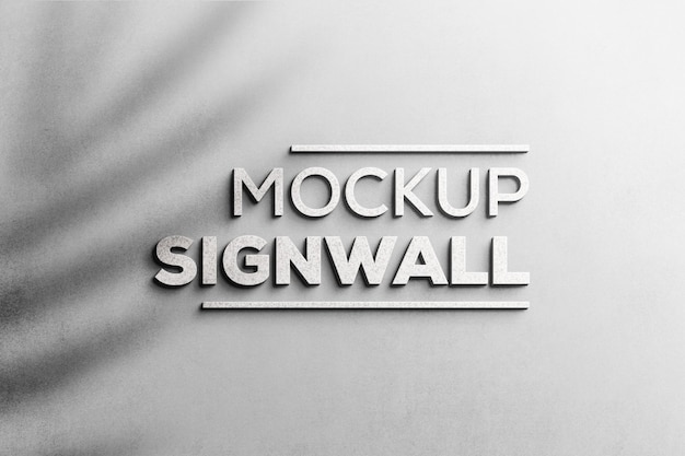 mockup di segno 3d metallico