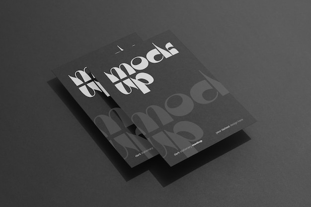 Mockup di set di cancelleria scuro