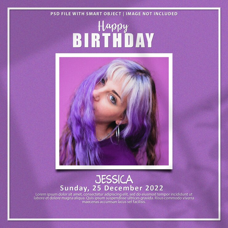 Mockup di set di cornici per foto di buon compleanno Psd Premium