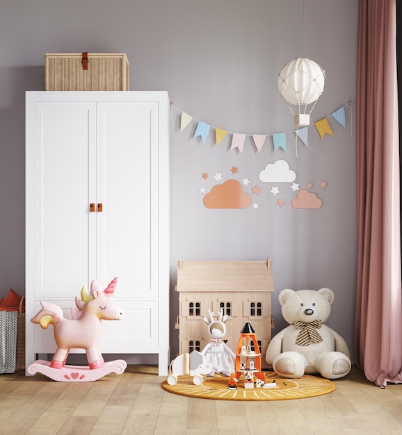 Mockup di sfondi per bambini interni