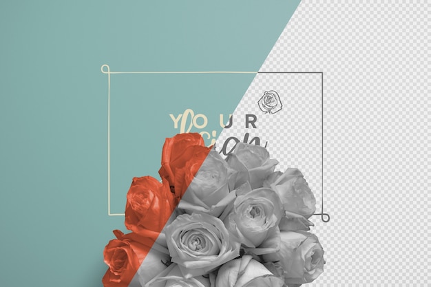 Mockup di sfondo bouquet di rose