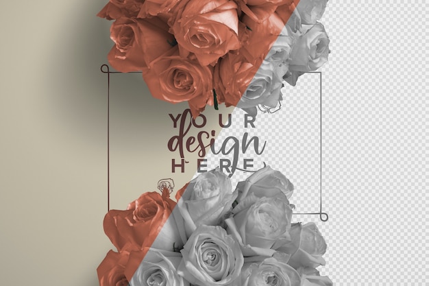 Mockup di sfondo bouquet di rose