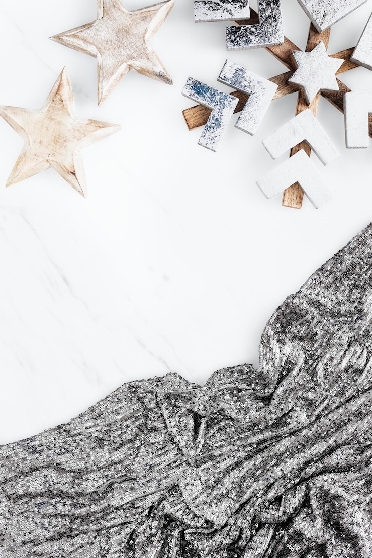 PSD mockup di sfondo di ornamenti di natale d'argento