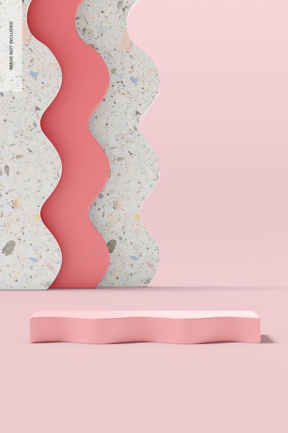 Mockup di sfondo rosa decorativo onde, vista frontale